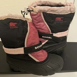 Sorel Black and Pink Snow Boots